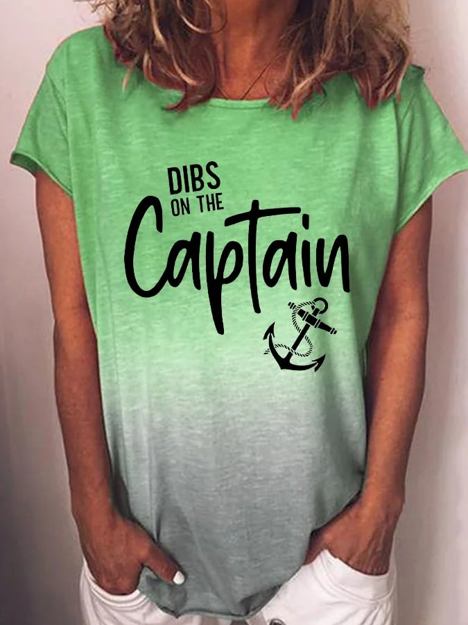 🔥Buy 3 Get 10% Off🔥Gradient Dibs On The Captain Anchor Print T-Shirt