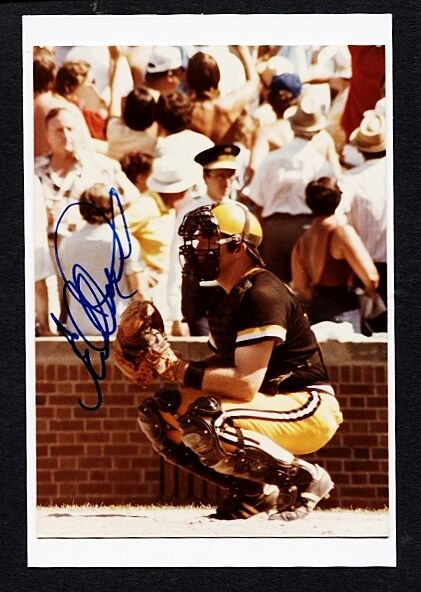 ED OTT-PITTSBURGH PIRATES AUTOGRAPHED 3.5 X 5.5 COLOR ACTION Photo Poster painting