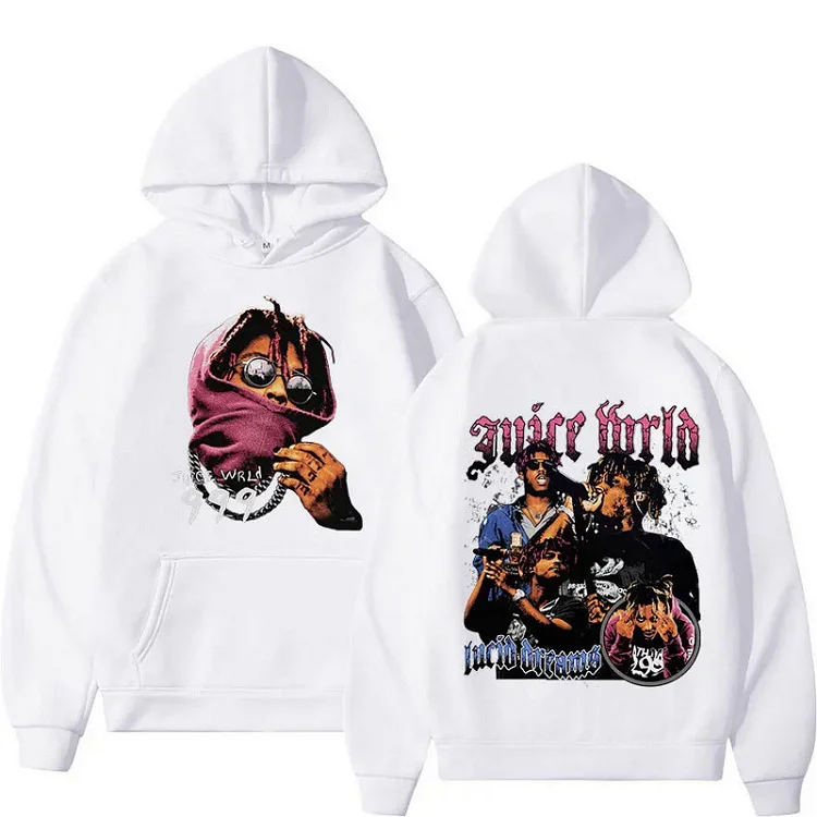 Rapper Juice Wrld 999 Hoodie Hip Hop Hooded Sweatshirts Vintage Pullovers Streetwear at Hiphopee