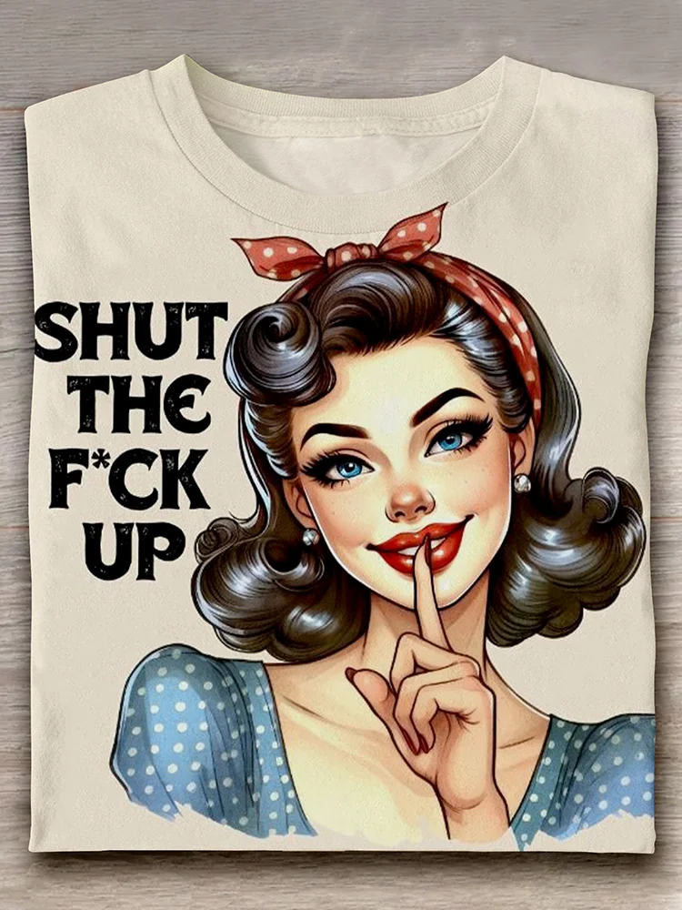 Eagerlys Shut The Fck Up Funny Adult T-shirt Eagerlys