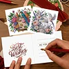 12Pcs Birdcage DIY Diamond Painting Greeting Card Kit for Adults Holiday Gifts