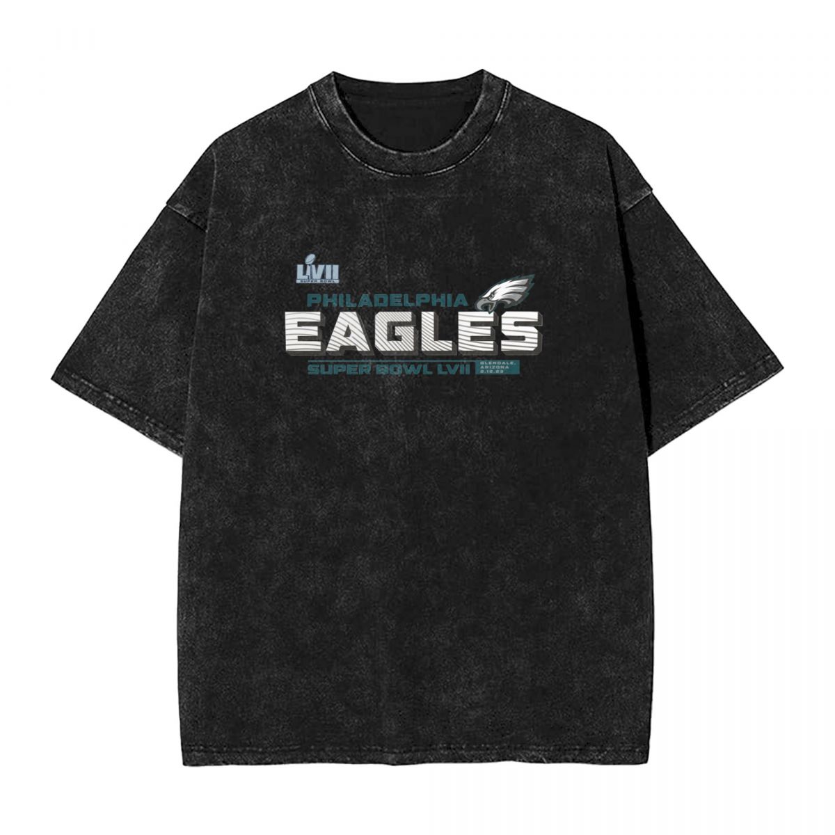 Philadelphia Eagles Super Bowl LVII Vivid Striations Men's Vintage Oversized T-Shirts