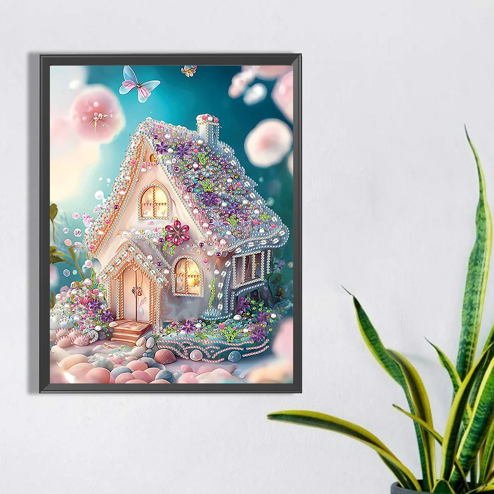 Diamond Painting - Partial Special Shaped Drill - Garden House(30*40cm)