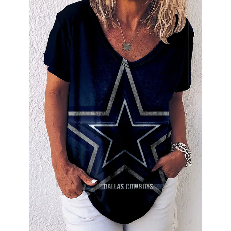Dallas Cowboys Lightweight Short Sleeve V-Neck T-Shirt