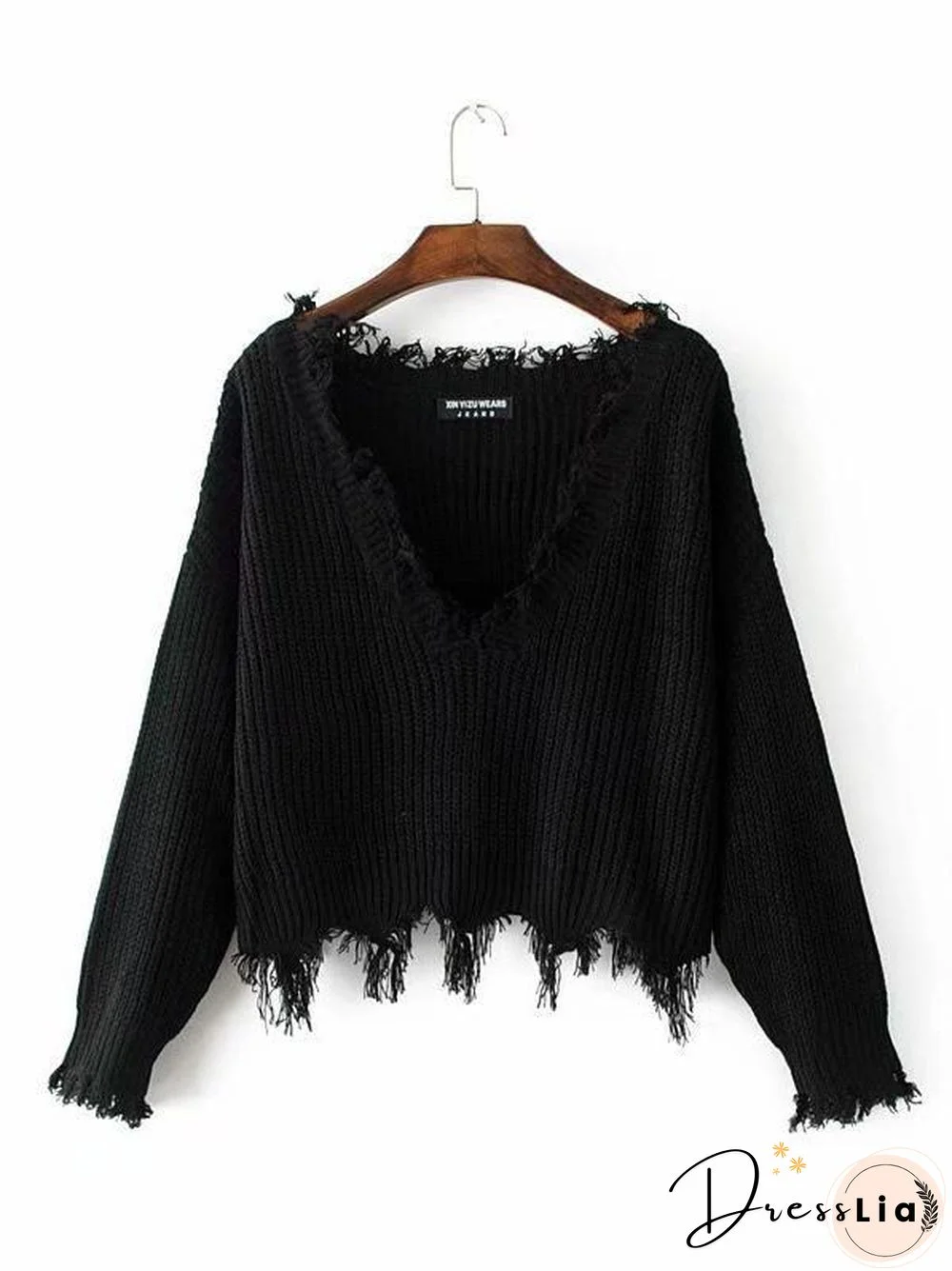 Fashion V-neck Backless Knitting Sweater Tops