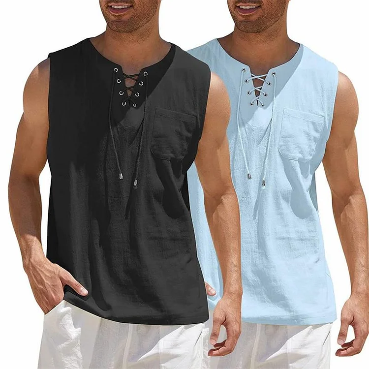 Débardeur en coton et lin pour hommes