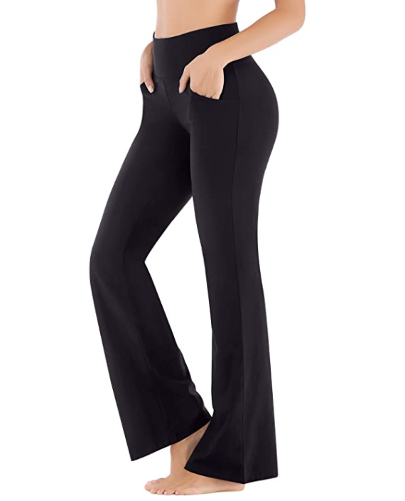 Womens Flare Yoga Pants Soft High Waist Bootcut Leggings Lightweight Long  Palazzo Pant Solid Bootleg Sweatpants
