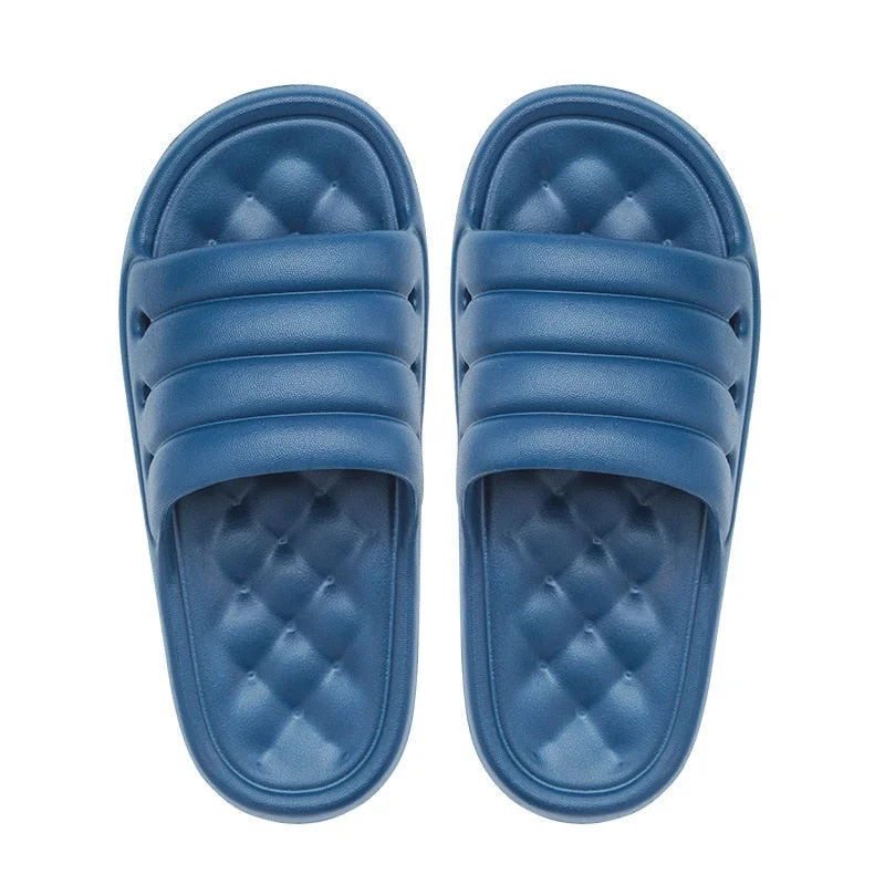 New Fashion Household Slippers 3.5 Cm Platform Thick Bottom Soft Non-Slip Slides Massage Soles Men Women Bathing Shoes