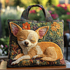 Chihuahua Night Quilted Tote  Bag