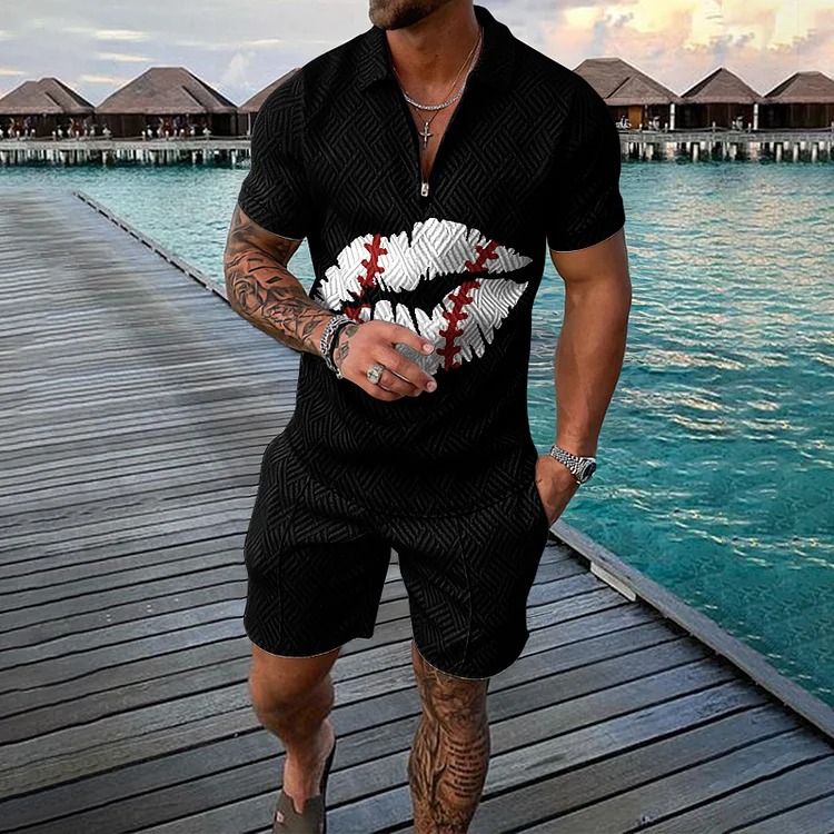 Casual Gradient Print Shirt And Shorts Co-Ord