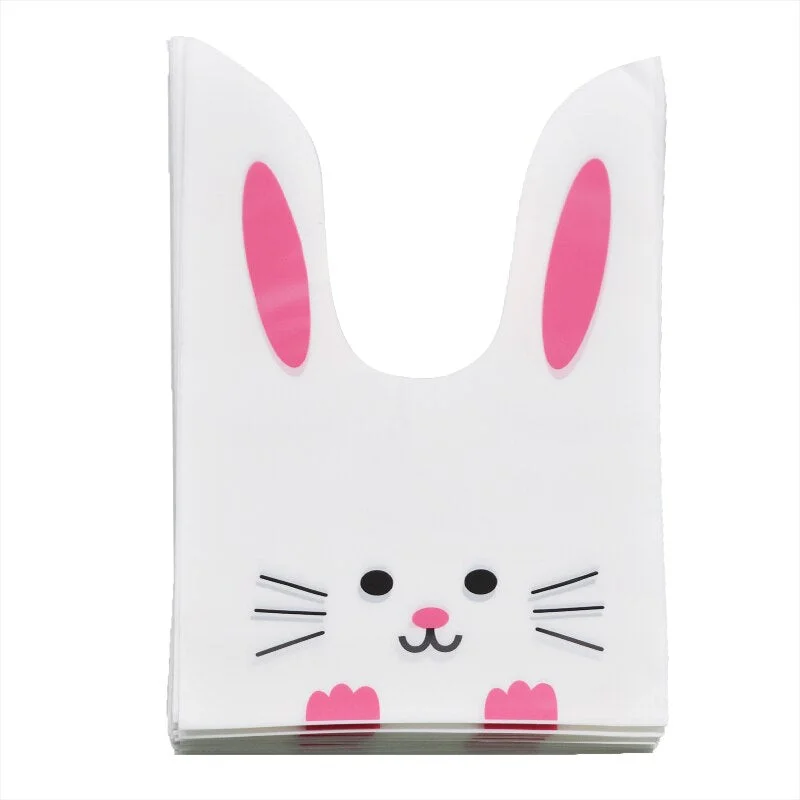 25pcs Bunny Cookies Bags Candy Biscuit Packaging Bag Birthday Wedding Favors Candy Gift Bags Easter Party Decoration Supplies