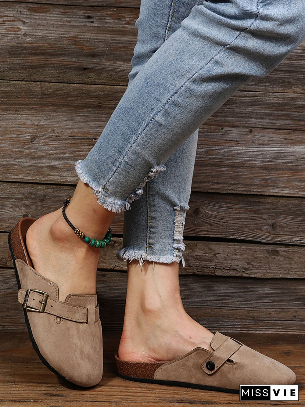 Solid Color Vintage Casual Mules
