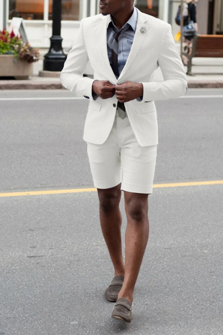 Tiboyz Men's Outfits Vacation Cozy Blazer And Pants Two Piece Suit