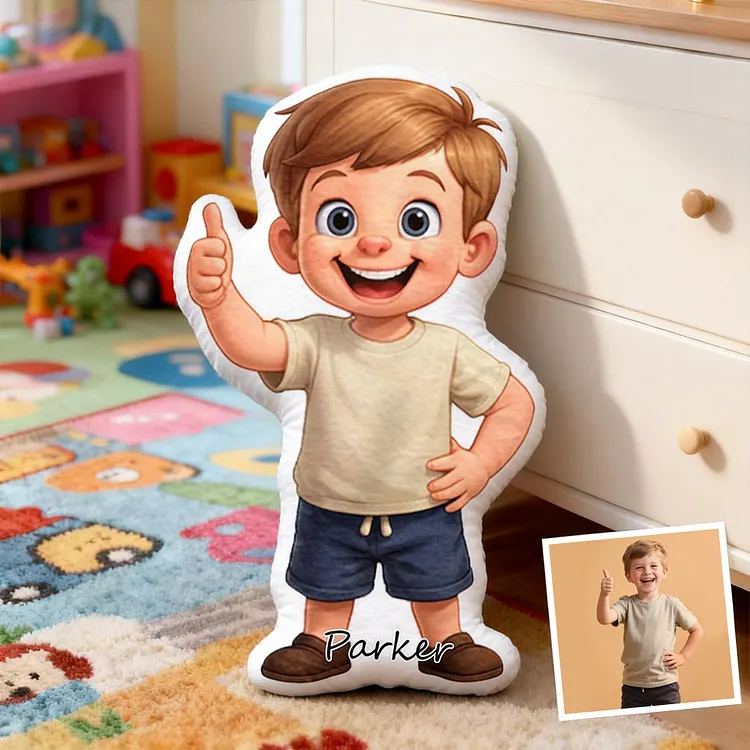 Custom Cartoon Doll Pillow &ndash; Personalized Doll That Looks Like You | Mini Me Pillow With Face & Name For Couple For Family For Kids