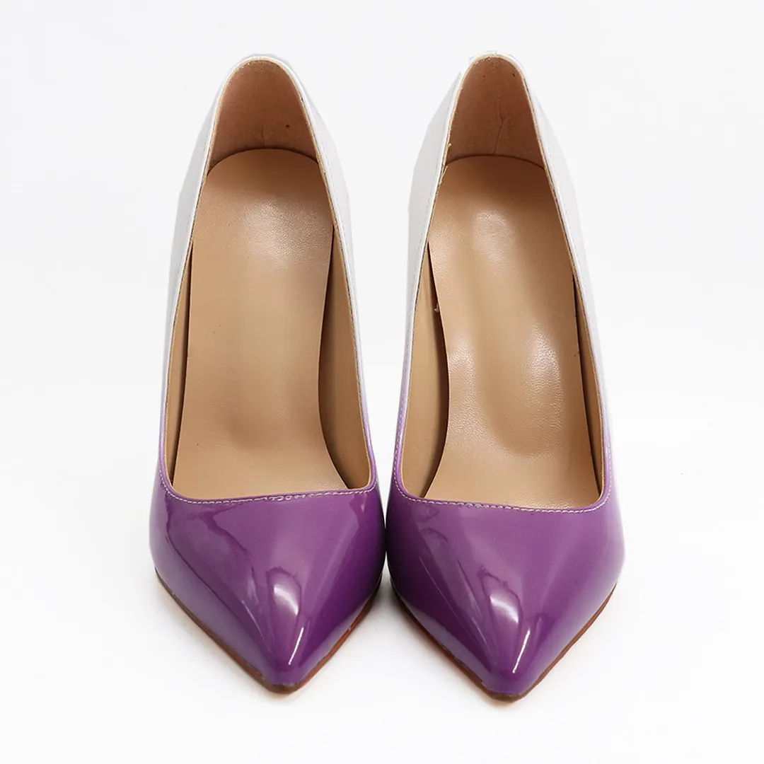 4.72"  Red Bottom Gradient High Heels Fashion Pumps Patent-vocosishoes