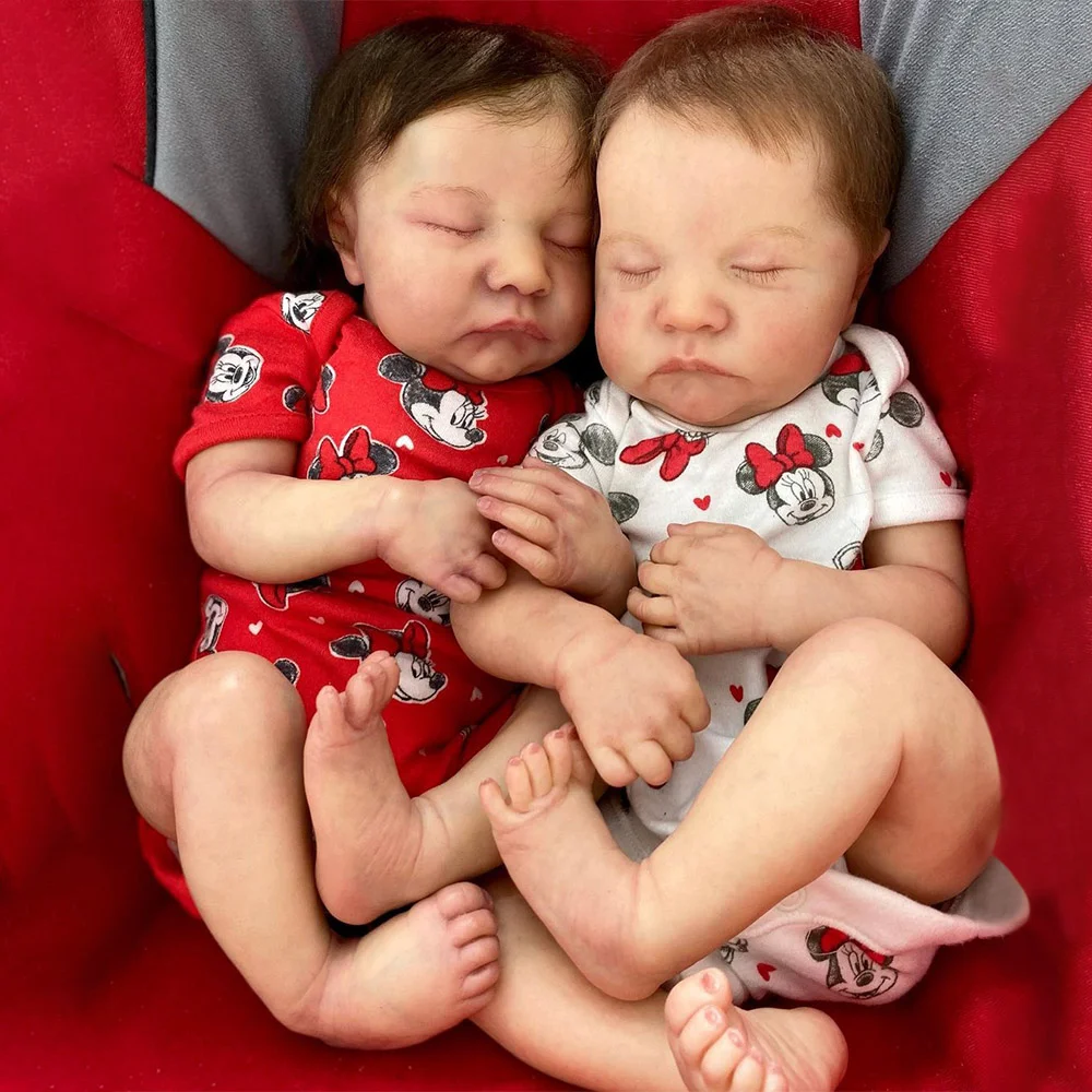 [Heartbeat💖 & Sound🔊] 20'' Real Lifelike Twins Girl Sisters Sleeping Reborn Soft Baby Doll Menu and Isonde -Creativegiftss® - [product_tag] RSAJ-Creativegiftss®