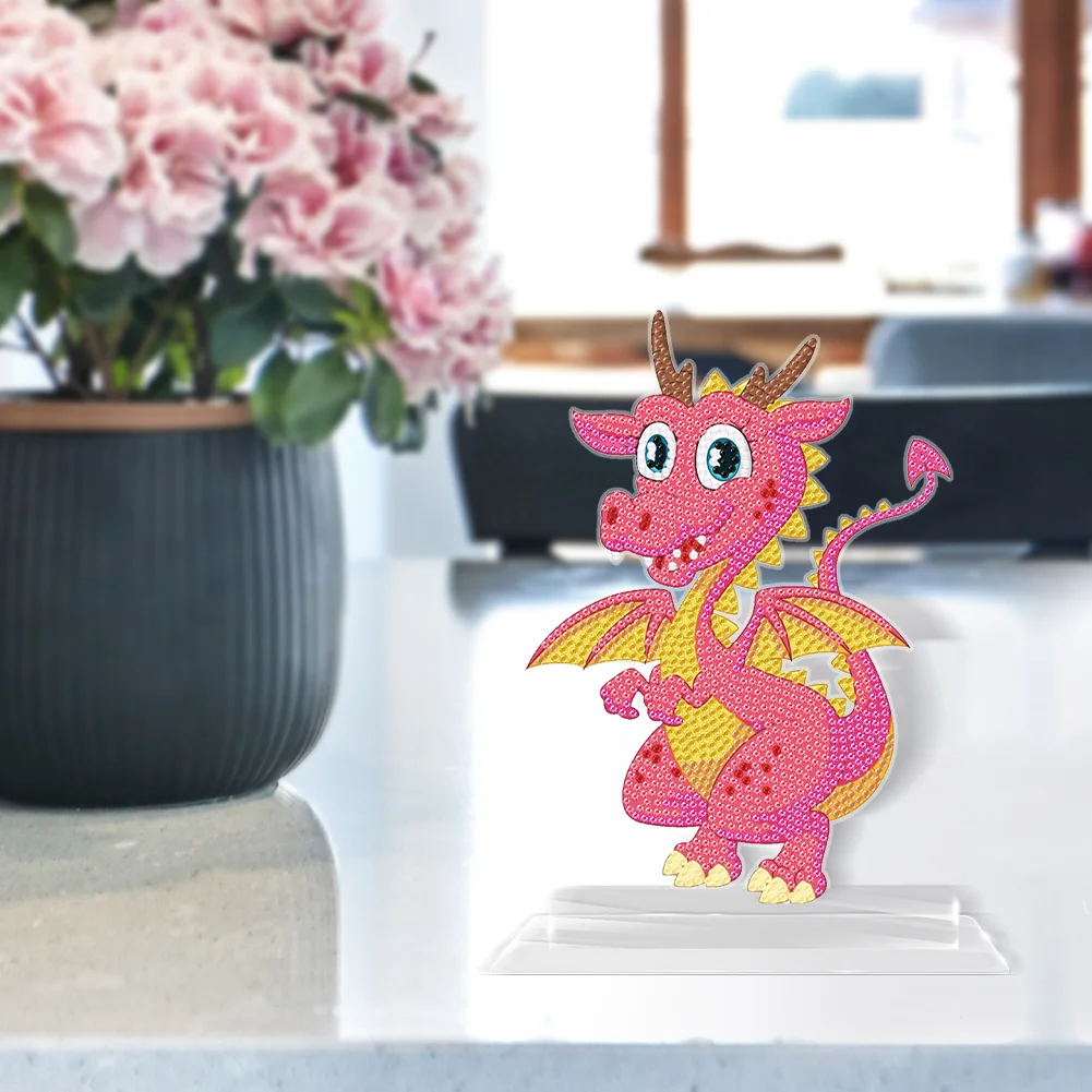 DIY Crystal Diamond Ornament Acrylic Multi-Color Dragon Kids Gift (5#)
