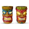 Outdoor Tiki Statue Garden Deco with Solar Light Hawaiian Tiki Ornament (Blue)