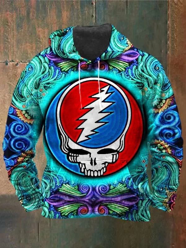 Unisex Skull Print Heavyweight Hoodies