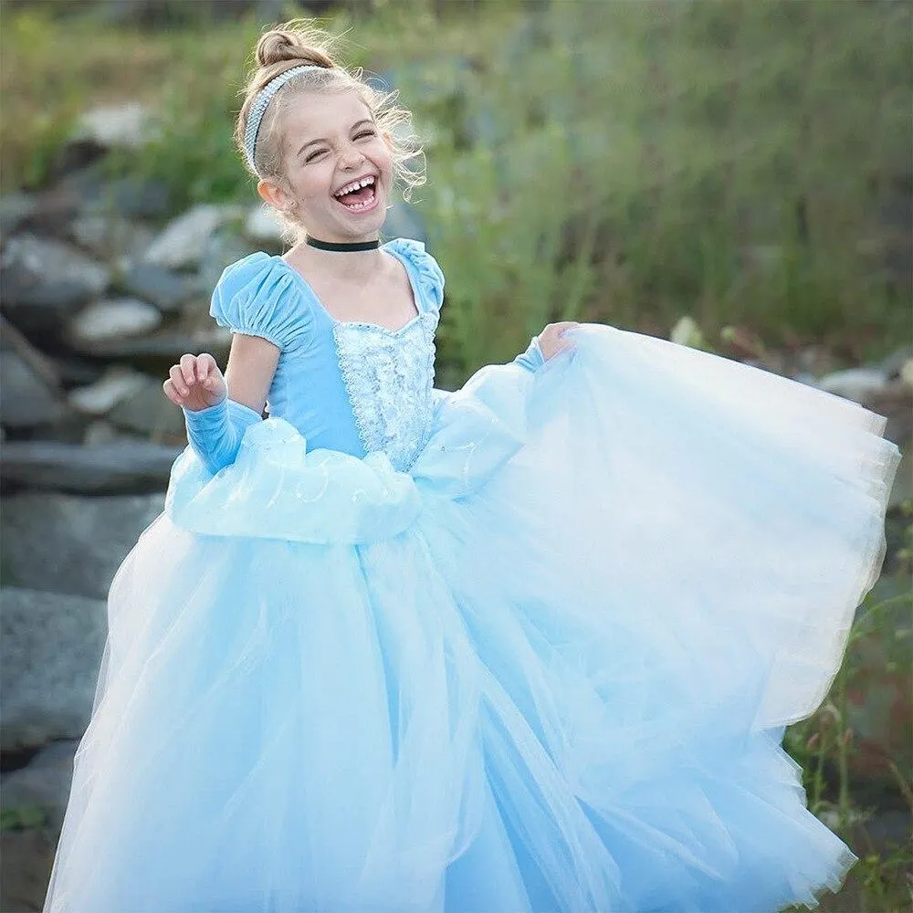 Dresses For Girls Princess Queen Cosplay Kids Costume Snowflake Henderson Party Dress Vestidos Children Girls Clothing