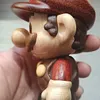 Handmade solid wood inlaid Mario creative figurine, cartoon character desktop decoration gift
