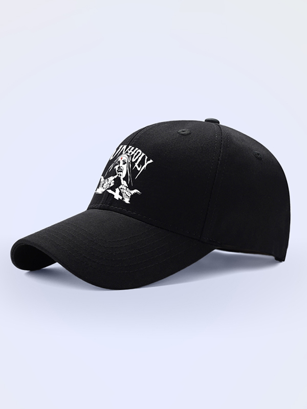 UNHOLY NUN WITH CRUCIFIX ON FOREHEAD Basic Trucker Baseball Caps