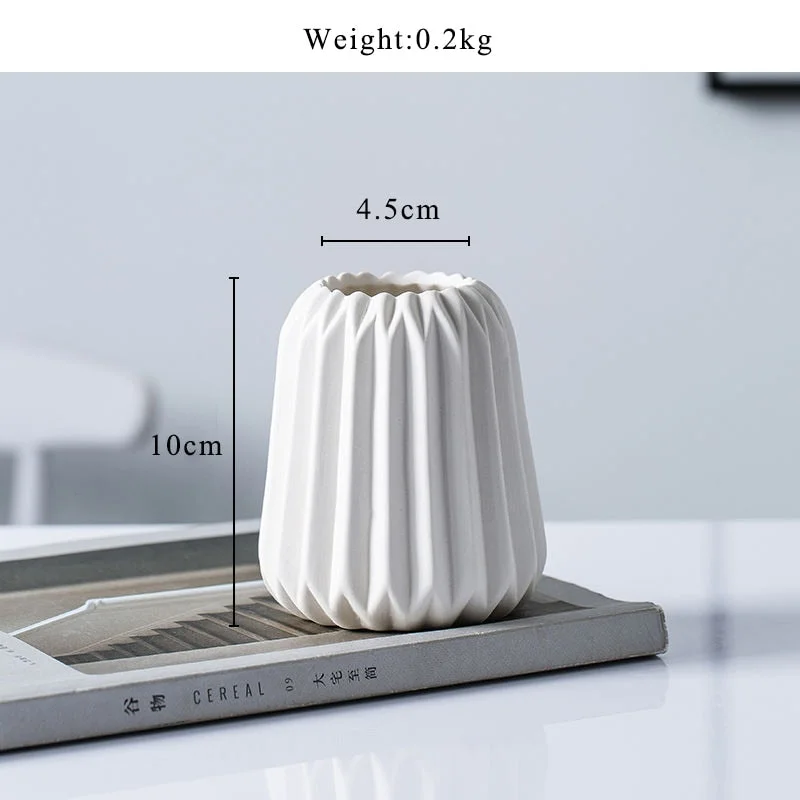 Nordic White Ceramic Minimalist Decor Flower Vase Modern Home Decoration Accessories For Living Room Vase Decoration Household