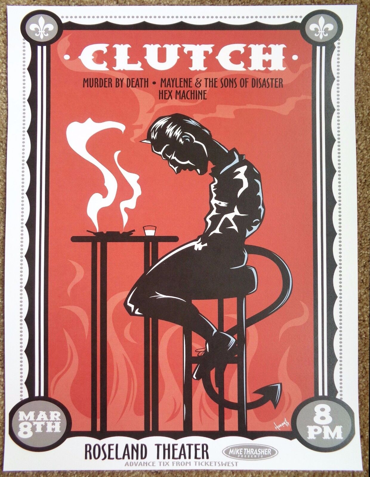 CLUTCH 2008 Gig POSTER Portland Oregon Concert