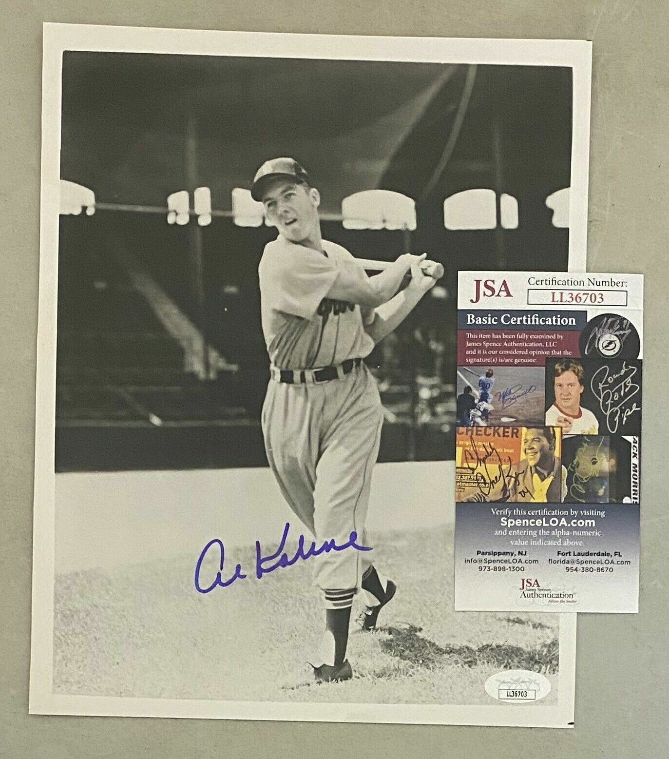 Al Kaline signed Detroit Tigers 8x10 autographed Photo Poster painting JSA COA