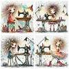 (Multi-Style) Weird Sewing Girl-11CT Stamped Cross Stitch 40*40cm/15.75*15.75in tapestrymarket