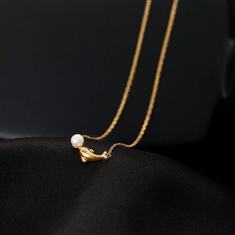 Casual Beach Minimalist Whale 304 Stainless Steel 18K Gold Plated Stainless Steel Necklaces