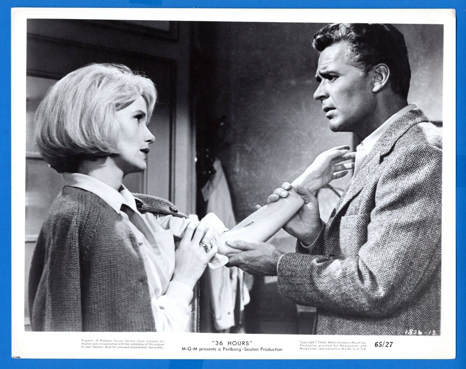 JAMES GARNER EVA MARIE SAINT 8x10 Vintage Promo News Photo Poster painting 36 HOURS Movie 1964