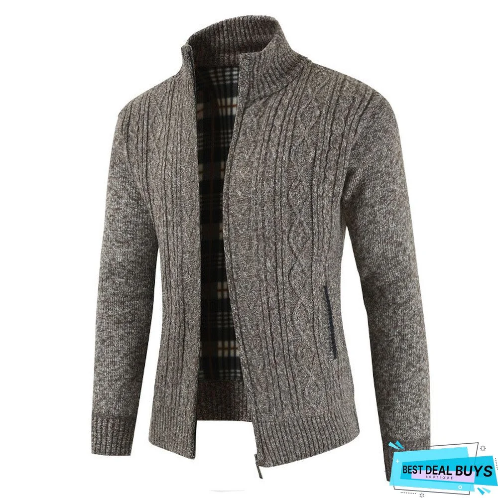 Men's Stand Collar Thick Sweater