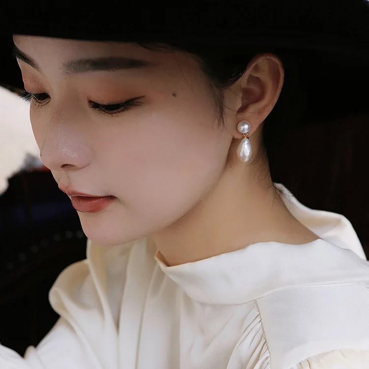 Retro Pearl Drop Earrings - yankia