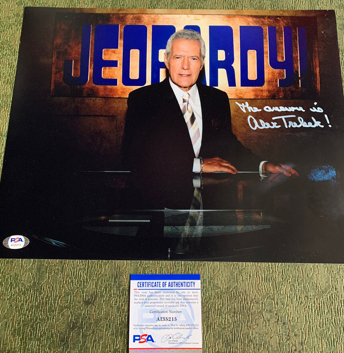 alex trebek signed 11x14 Read Decription Auto Pic Photo Poster painting Psa Coa