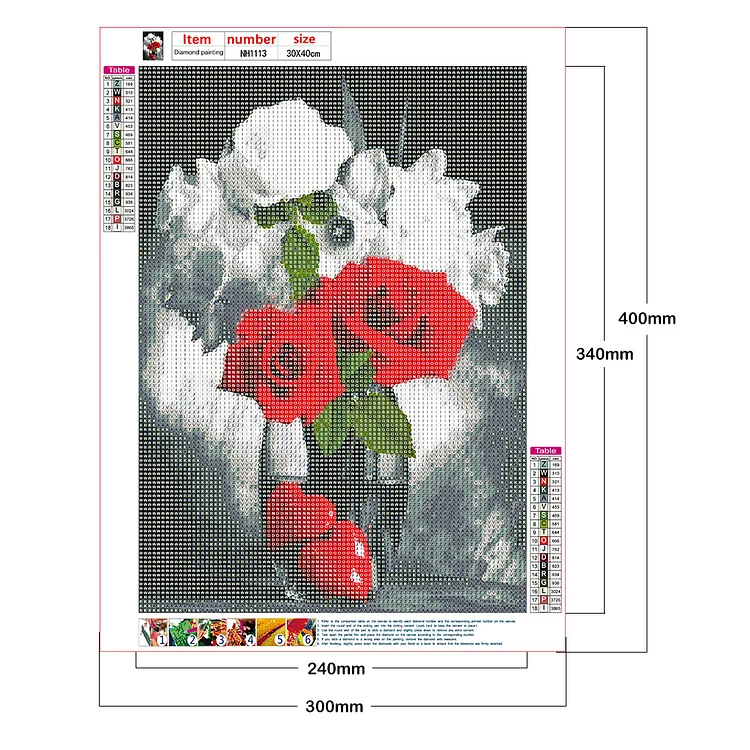 Diamond Painting Valentine Love Rose Full Round Drill Picture of Rhinestone  Kit