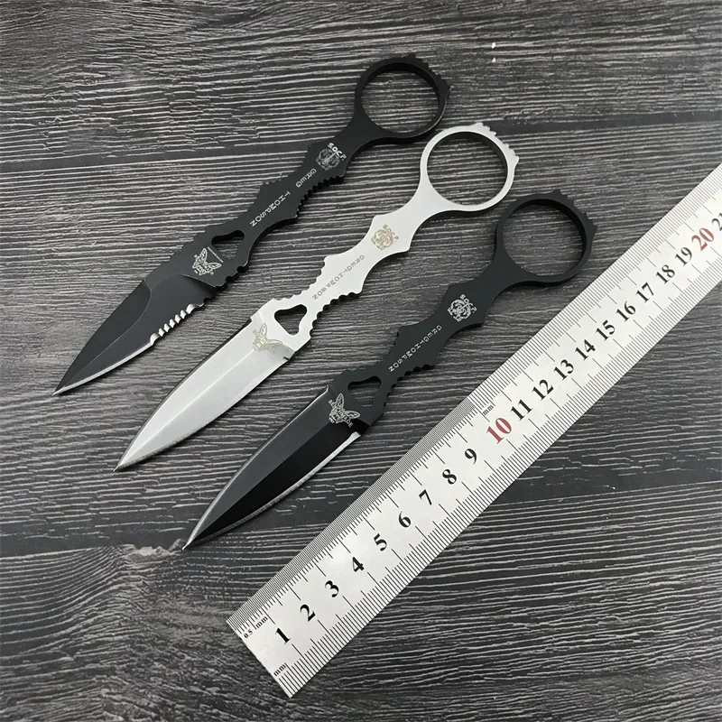 Bm Butterfly  Outdoor Survival Small Straight Knife High Hardness Edc Portable Mini Knife Hiking Self-Defense Knife