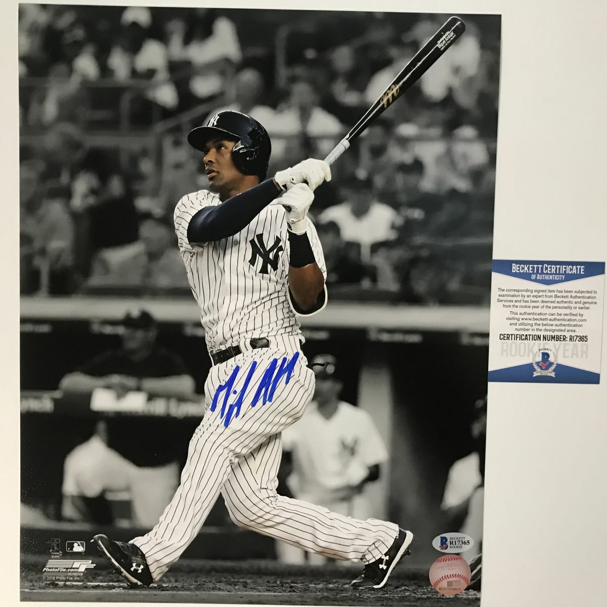 Autographed/Signed MIGUEL ANDUJAR New York Yankees 11x14 Photo Poster painting Beckett BAS COA