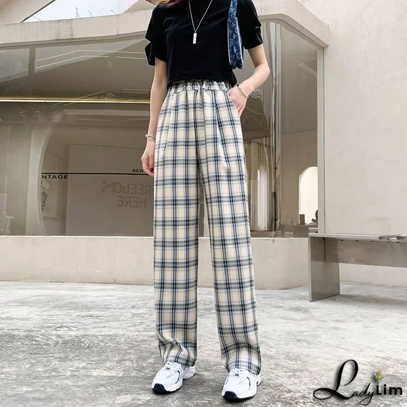 Plaid Pants Women's Spring And Autumn Thin
