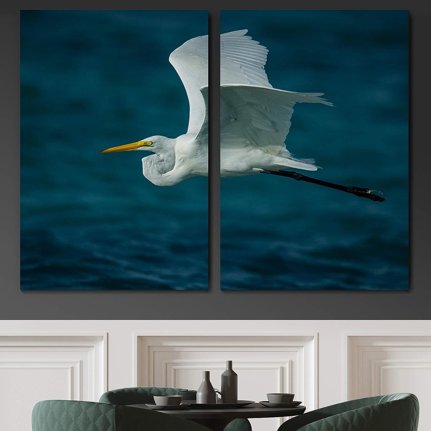 SIGNLEADER Beach Bird Wall Art Birds Closeup Multicolor Photography Canvas Prints for Living Room Bedroom - 16 inch x24 inch  x 2 Panels 16&#034;x24&#034;x2 panels