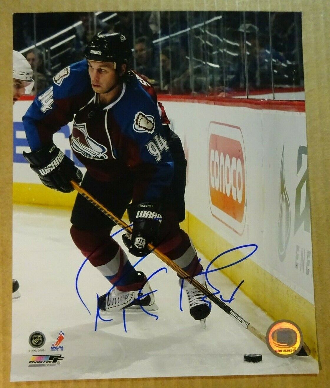 Autographed RYAN SMYTH Signed Colorado Avalanche 8x10 Photo Poster painting File