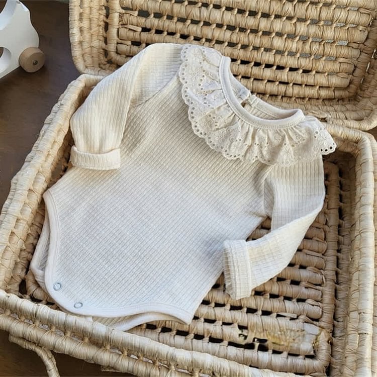 Baby Beige Bodysuit Overall Cardigan
