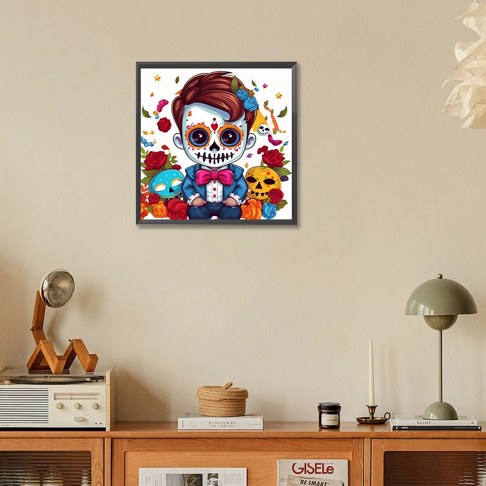 Full Round Diamond Painting 30*30cm - Skeleton Doll