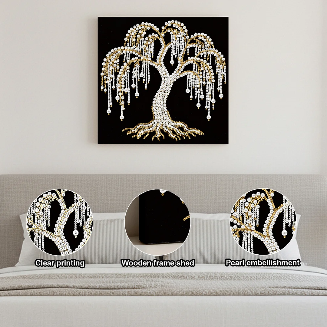 Tree of Life DIY Pearl Art Diamond Painting Kit Home Decor 25x25cm with Frame