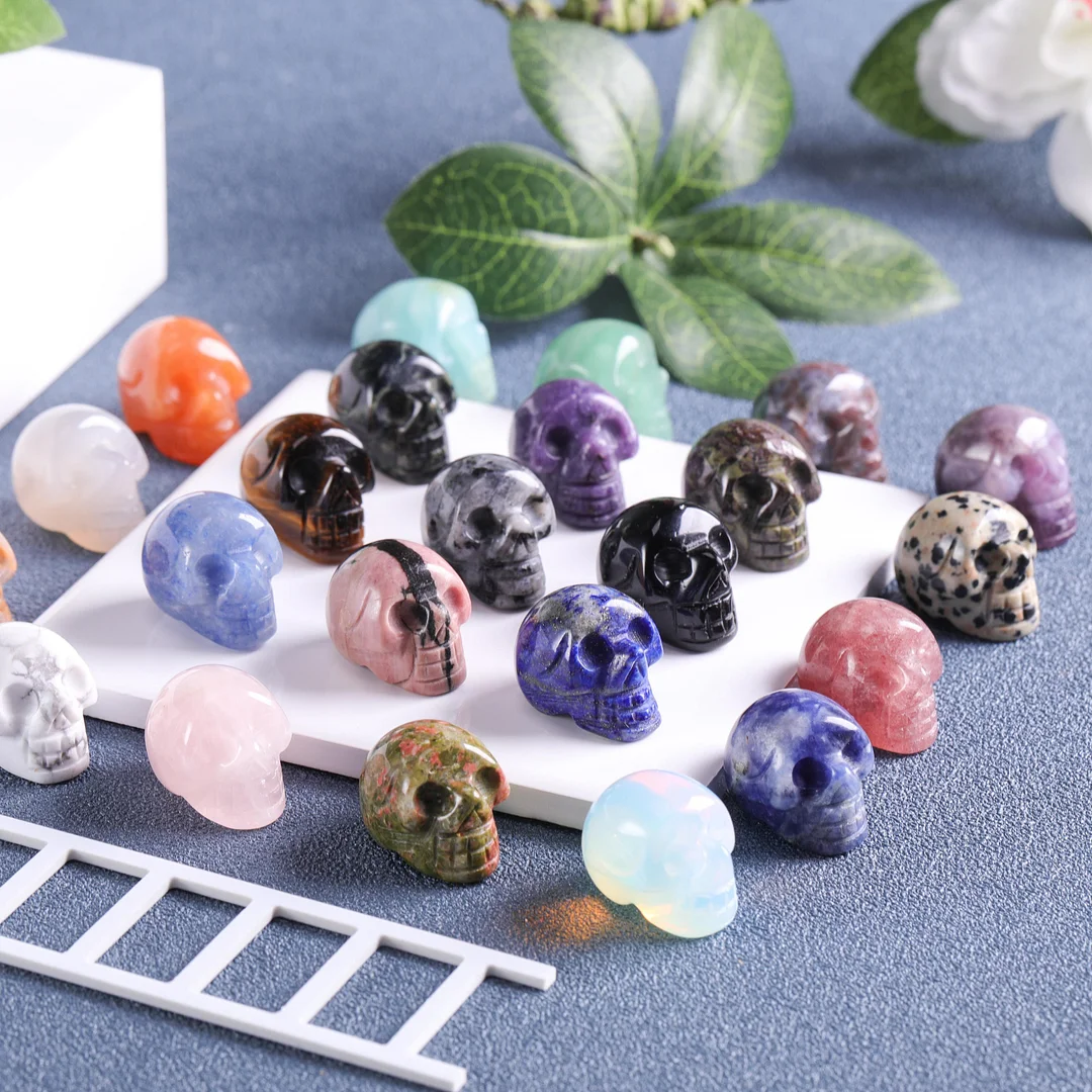 Mini Skull, Quartz Skulls,Crystsal Skulls For Gift, Skulls Decor, Gemstone Skulls, Skull Figurine ,Pockets Crystal ,Healing Crystals.