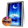 >SALE<5D DIY Diamond Painting Moon White Lotus Kits Full Round Drill Wall Decor Art