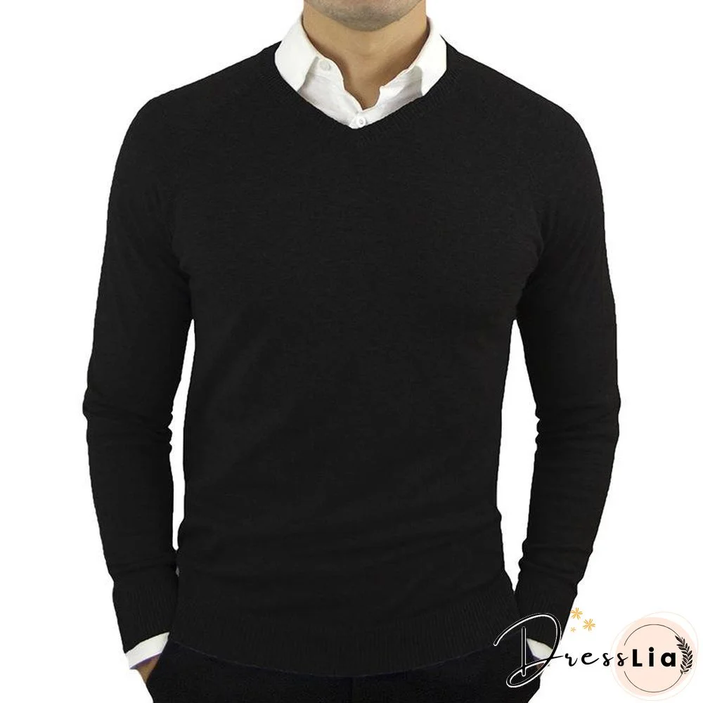 V-neck Bottomed Shirt Men's Sweater