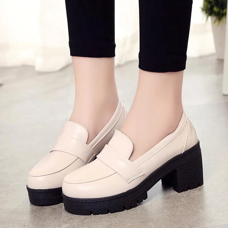 Japanese High School Student Shoes Girly Girl Lolita Shoes Cospaly Shoes JK Uniform PU Leather Loafers Casual Shoes
