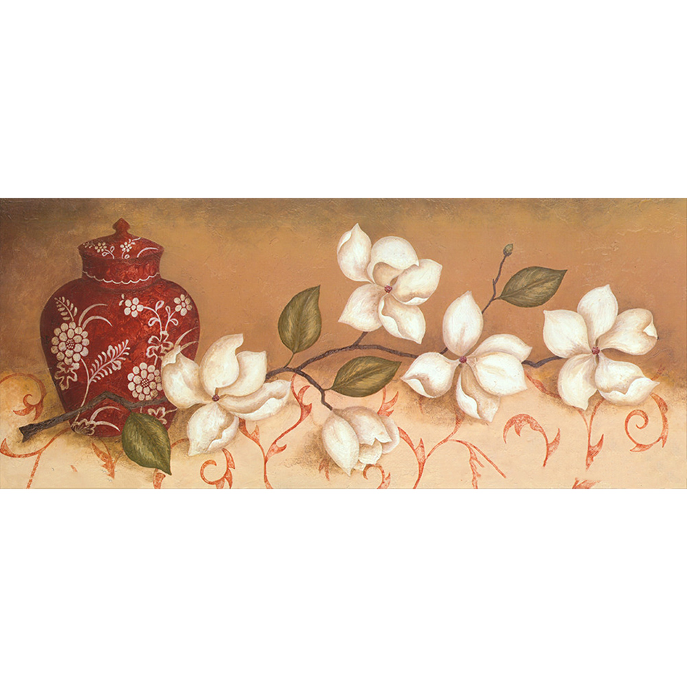

110*50CM - Round Drill Diamond Painting - Pottery Flower, 501 Original