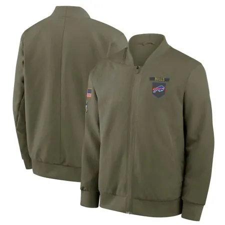 Men's Buffalo Bills  Olive 2025 Salute to Service Sideline Full-Zip Bomber Jacket